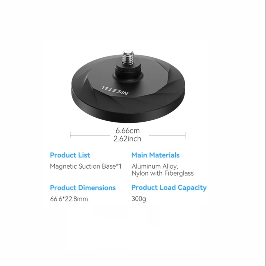 Magnetic Suction Camera Mount for DJI Osmo, Insta360 & GoPro