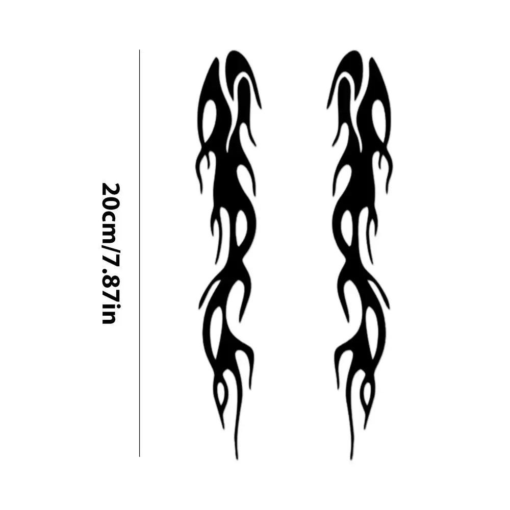 Reflective Flame Motorcycle Stickers – Waterproof PVC Decals Vehicle Decals Peaceful Pleasures Health and Wellness Black