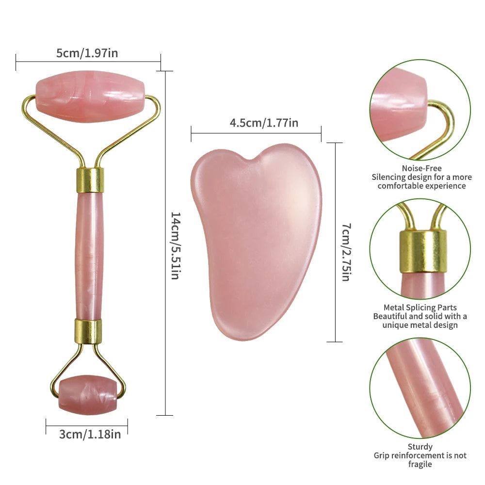 VamsLuna Resin Crystal Facial Scraping Roller Set | Anti-Wrinkle