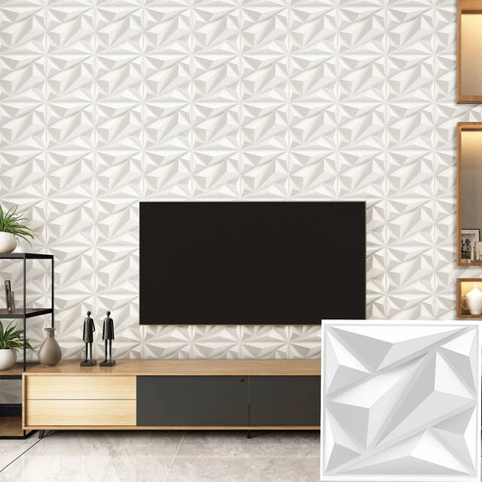 3D Wall Panels for Interior Wall Decor, Modern Diamond Textured Accent Wall Paneling for Gaming Living Room TV Wall Background Peaceful Pleasures Health and Wellness