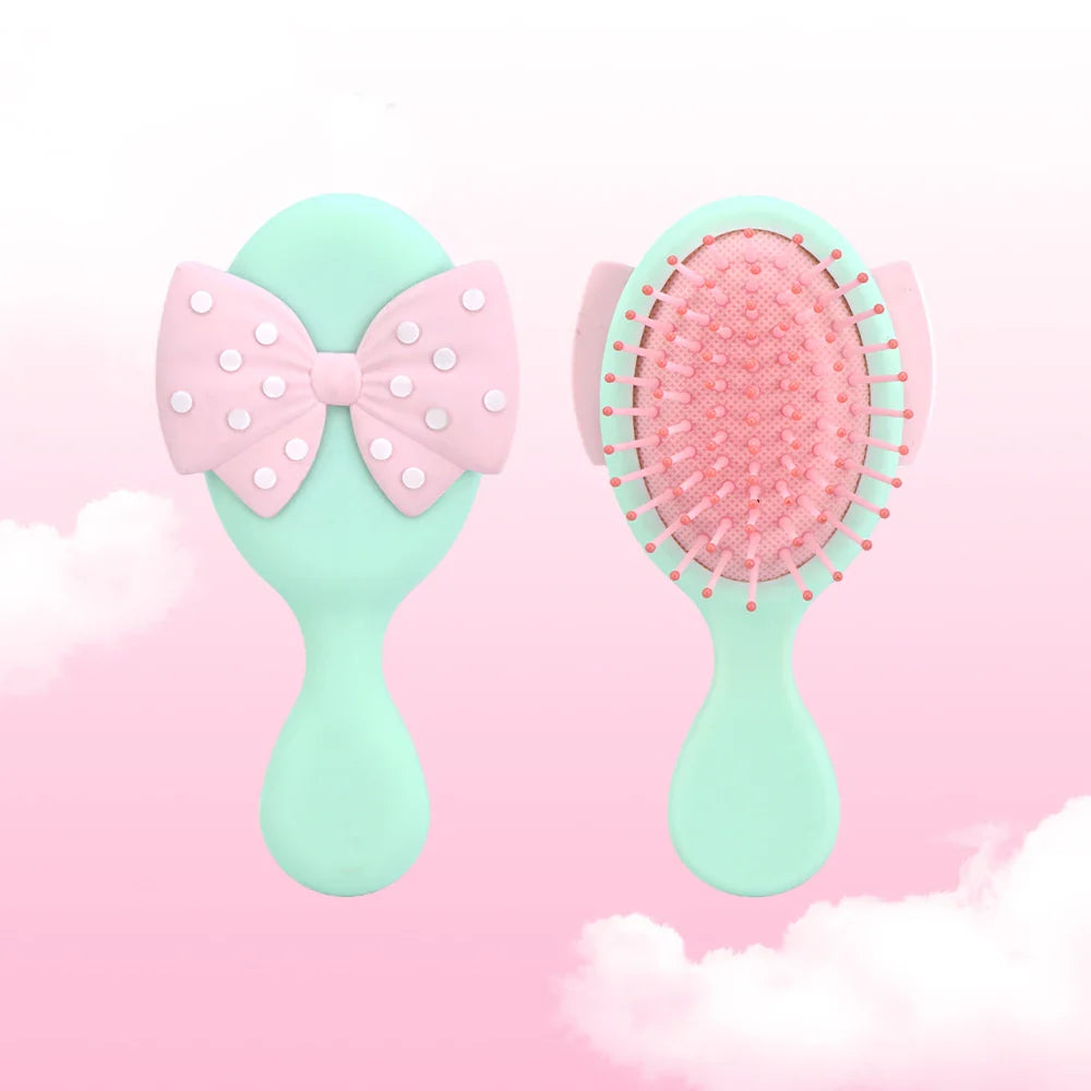 Mini Bow Air Cushion Hairbrush – Anti-Static Detangler Comb