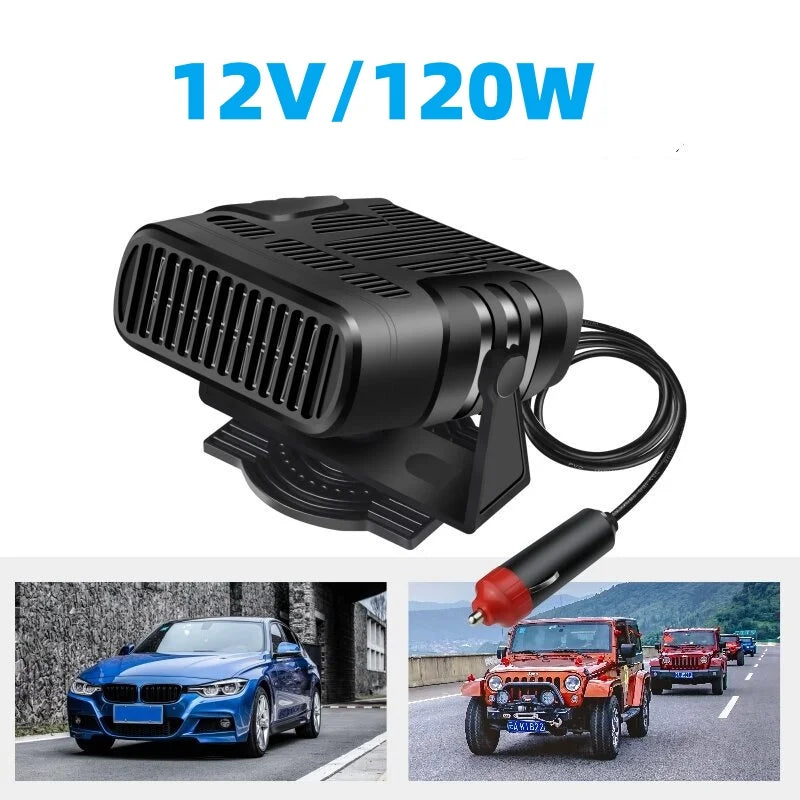 2 IN 1 Car Heater Defroster Auto Windshield Defogger With Plug in Cigarette Lighter Auto Dryer Car Accessories 12V/24V Peaceful Pleasures Health and Wellness 12V Black