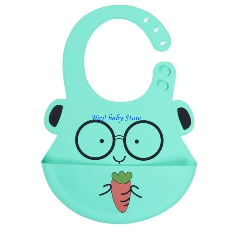 Baby Silicone Bib with Pocket – Waterproof Cartoon Feeding Bib