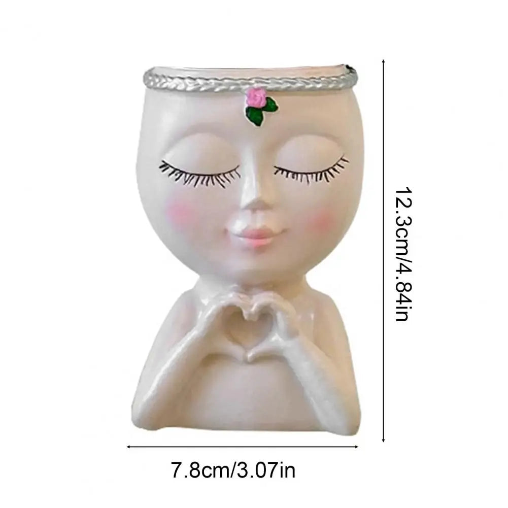 Girl Face Planter Pot – Succulent Indoor Outdoor Desktop Vase