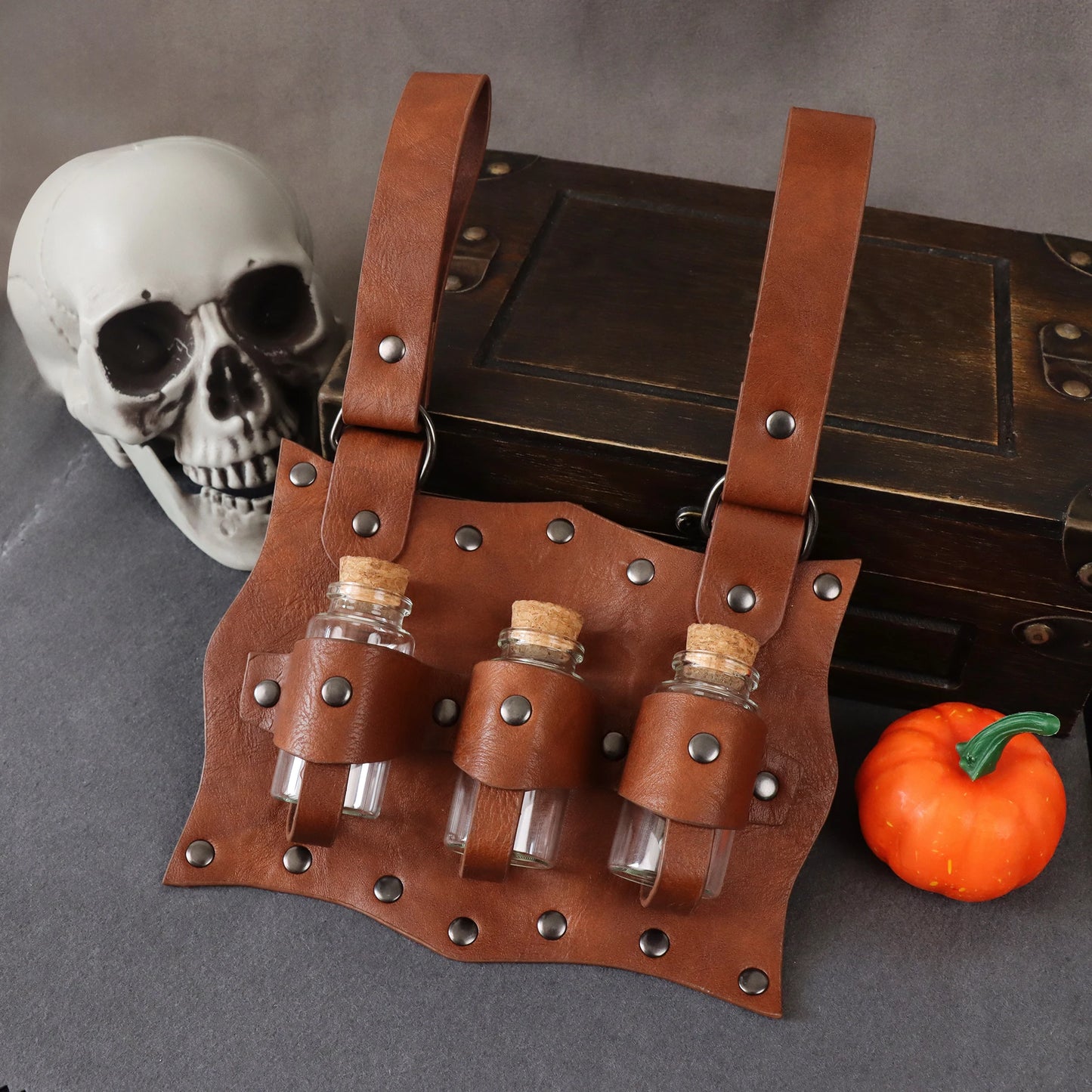 Wizard Witch Dark Magic Potion Bottle Glass Vial Holder Pirate