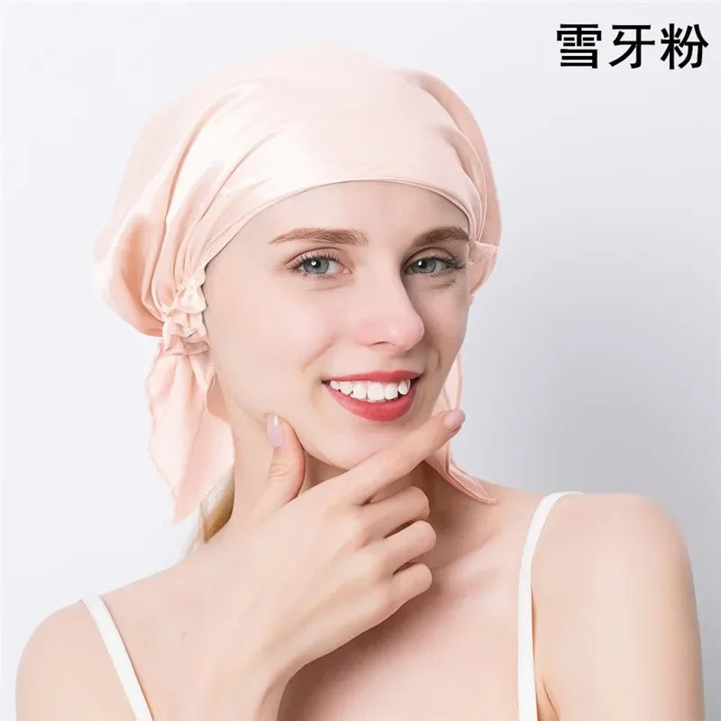 100% Mulberry Silk Sleep Cap – Hair Wrap Beanie for Women