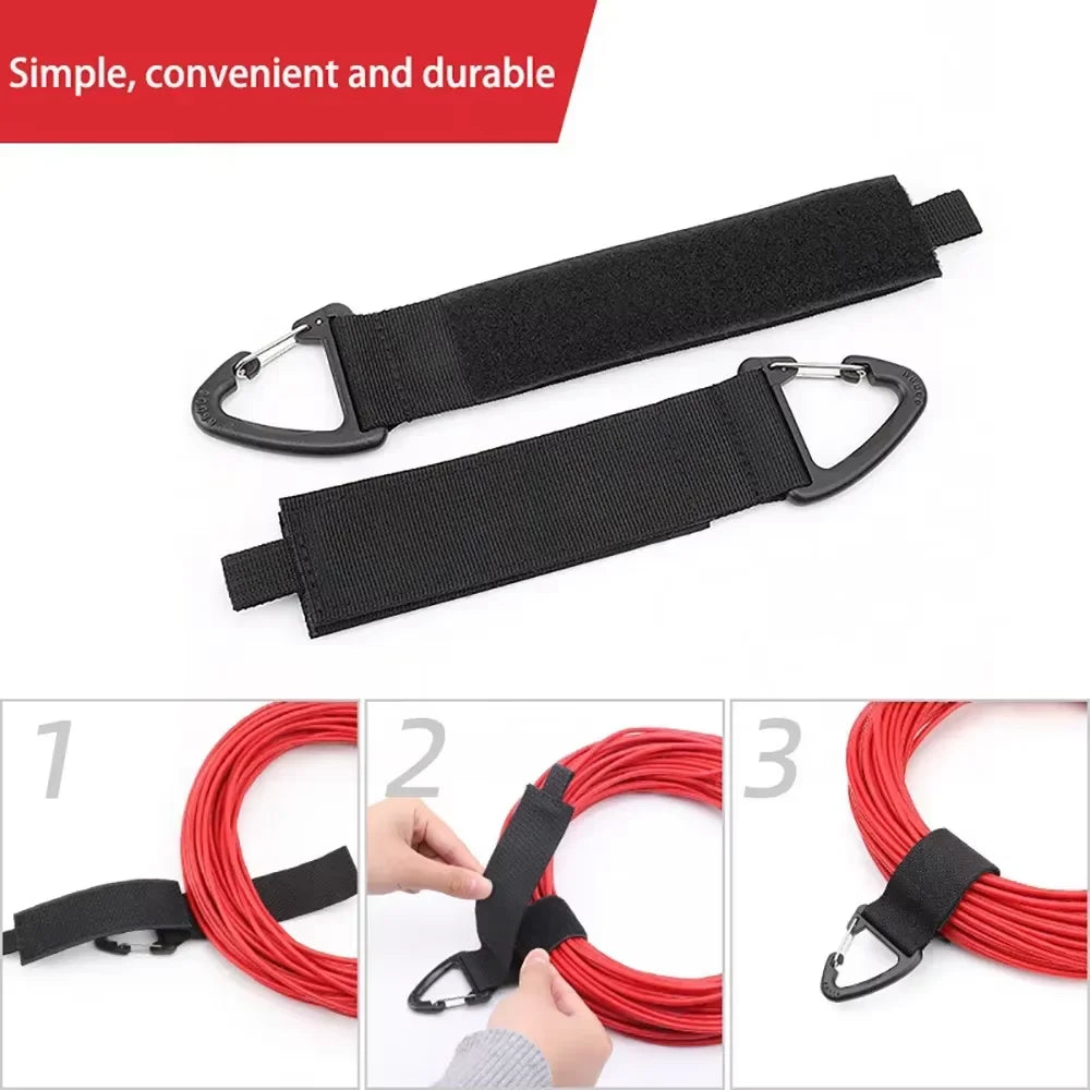 Heavy Duty Nylon Cord Storage Straps with Carabiner S/M/L