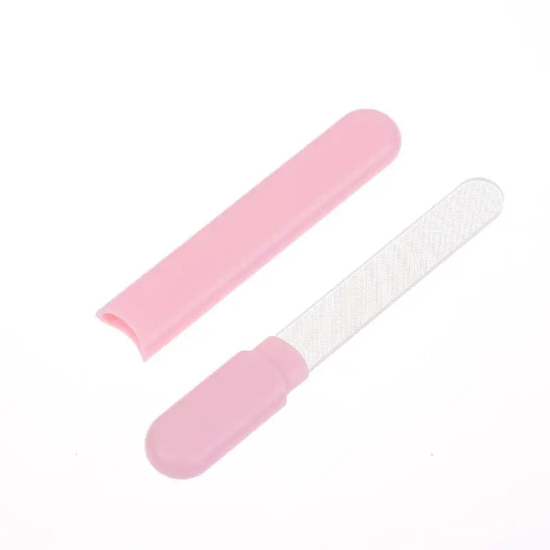 Glass Nail File With Case, Crystal Diamond Salon Best Beauty Nail Buffer For Natural And Acrylic Nail Peaceful Pleasures Health and Wellness Light pink