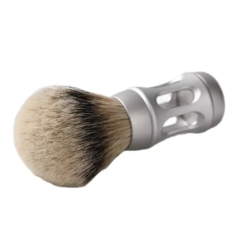 2026 Yaqi Bandstand Men's Shaving Brush 24mm Matte Chrome Metal Handle Silvertip Badger Hair Lightweight Knot Diameter Peaceful Pleasures Health and Wellness