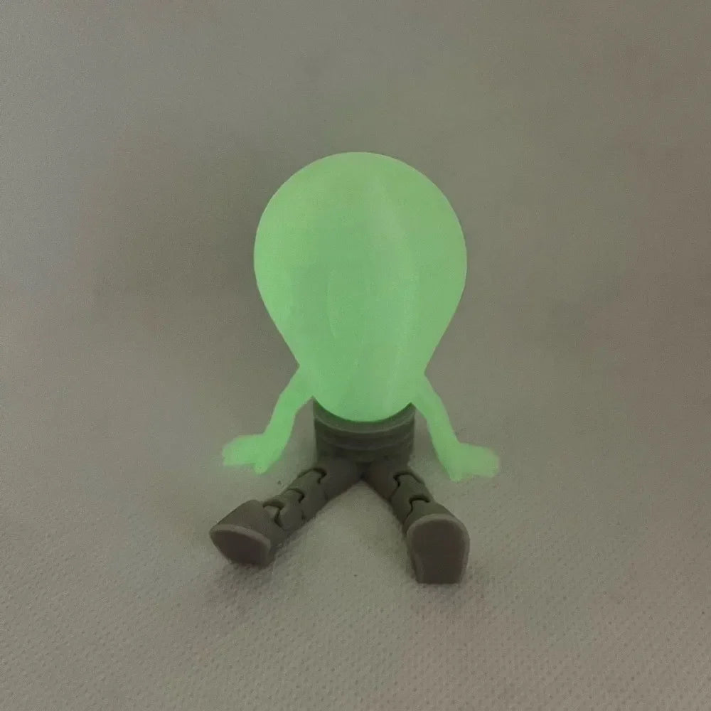 3D Printed Glow-in-the-Dark Bulb Figurine Desktop Ornament