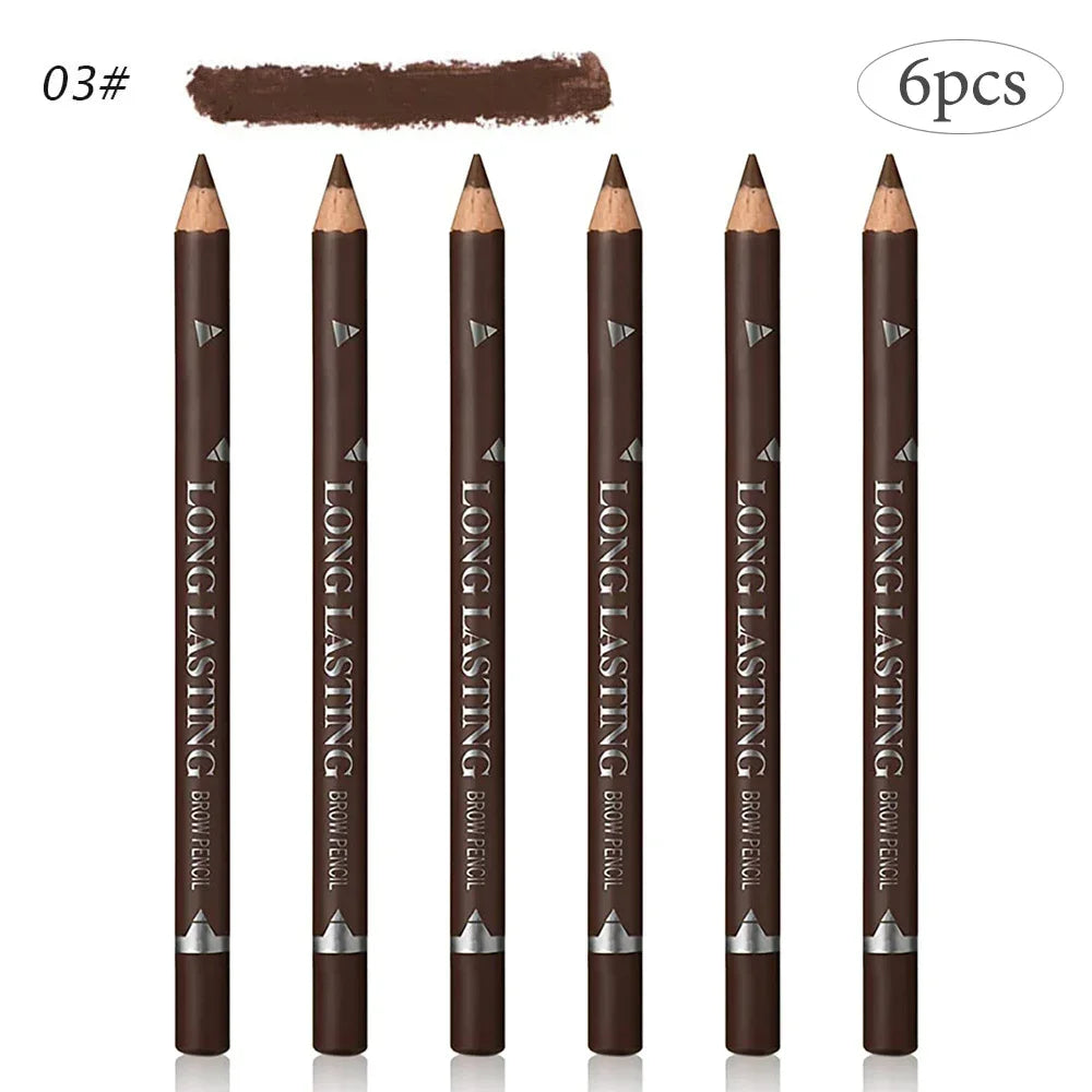 Waterproof Eyebrow Pencil Set 6 or 12 Pcs – Natural Colors
