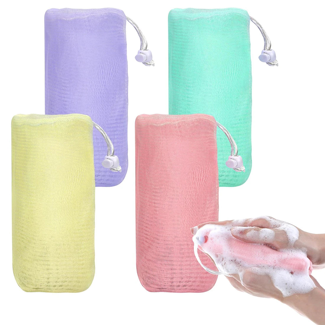 Soap Mesh Pouch Bags For Cleansing Foaming For Handmade Soap Body Wash And Facial Cleansers Soft And Efficient Exfoliation Peaceful Pleasures Health and Wellness
