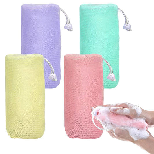 Soap Mesh Foaming Net Bag – Soft Exfoliating Soap Saver Pouch for Face & Body Cleansing Peaceful Pleasures Health and Wellness
