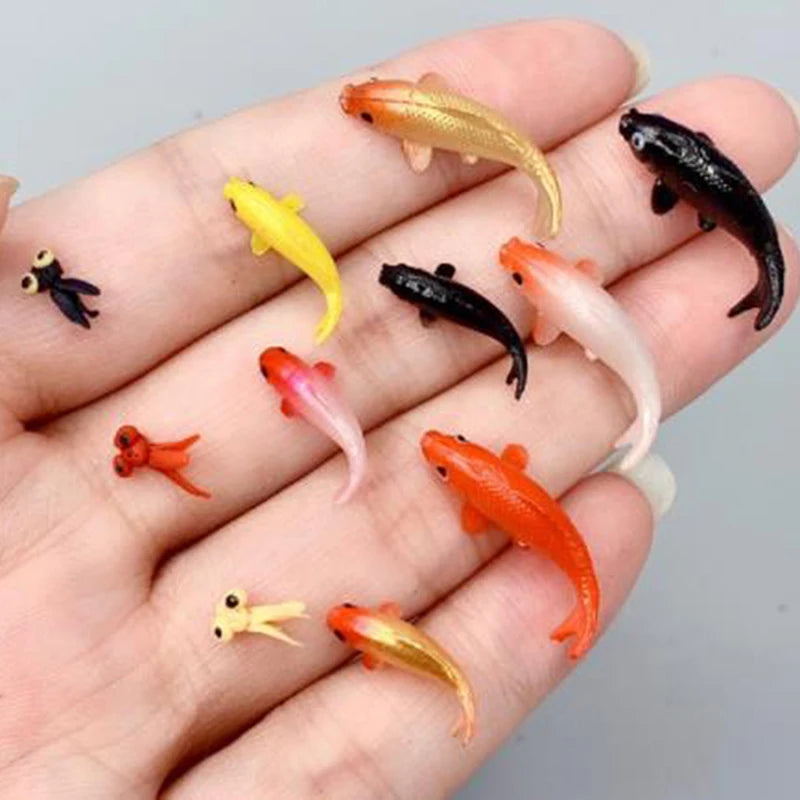 5pcs Dollhouse Miniature Model Fish Carp Simulation Animals For Kids Toys DIY Decorative Goldfish Figurines Home Decor Ornament Peaceful Pleasures Health and Wellness