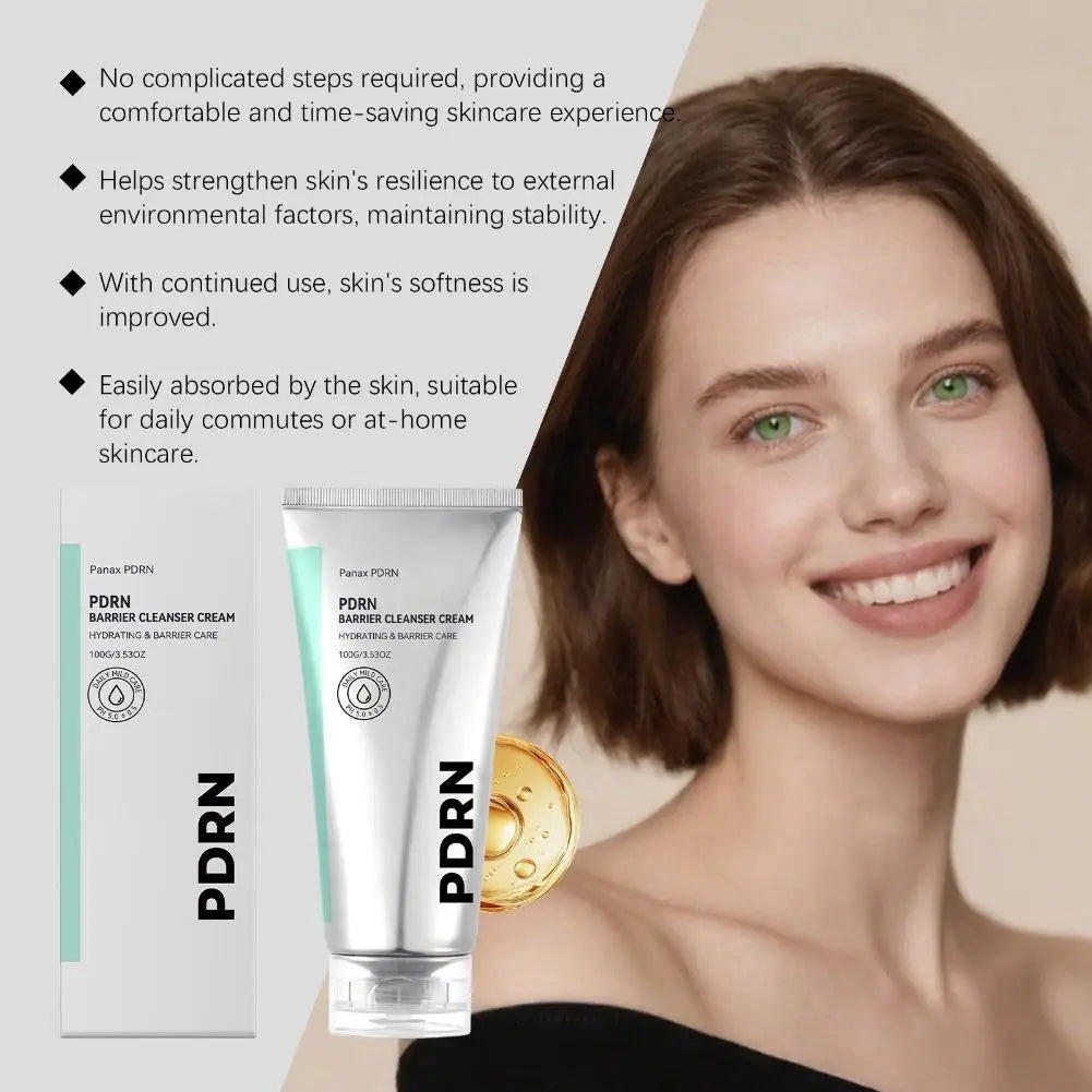 100g Daily Gentle Hydrating Barrier Care PDRN Barrier Cleanser Cream Moisturizing Rejuvenating Cleansing Foam Facial Cleanser Peaceful Pleasures Health and Wellness