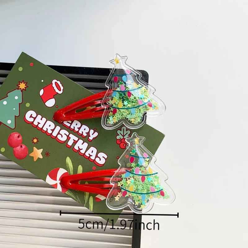 2-Pack Christmas Hairpins – Festive Tree, Santa & Deer Design Peaceful Pleasures Health and Wellness