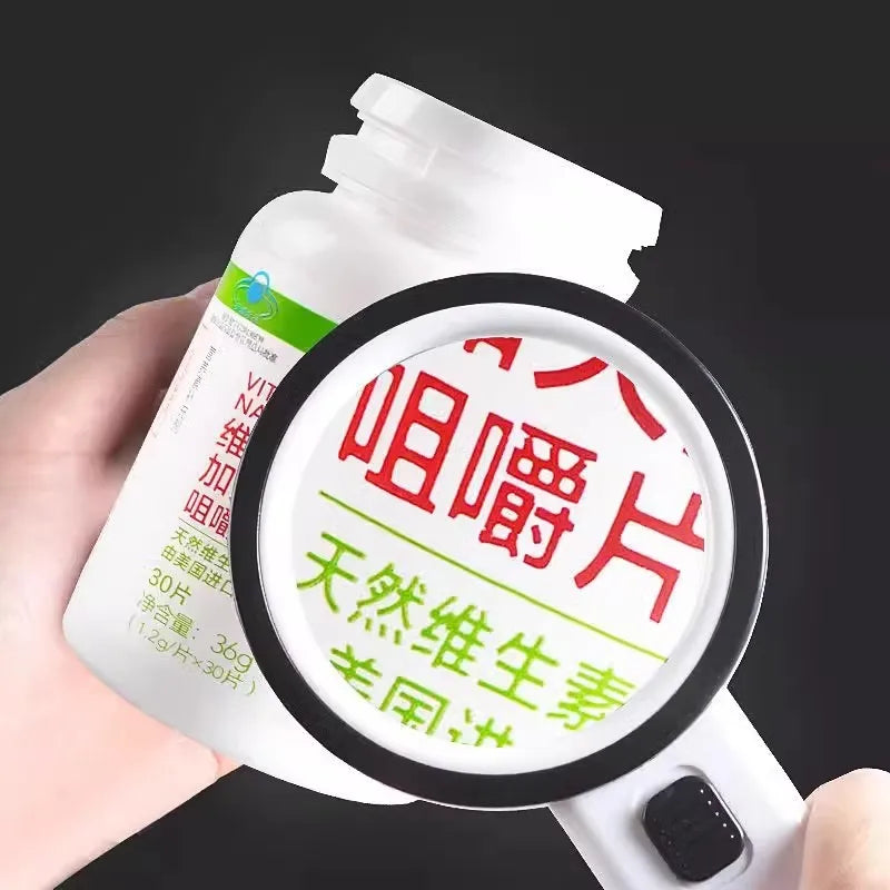 125Mm Handheld Illuminated Magnifying Glass with 12 Led Lights Reading Magnifier for Coins Insect Inspection Jewelry Loupe Peaceful Pleasures Health and Wellness