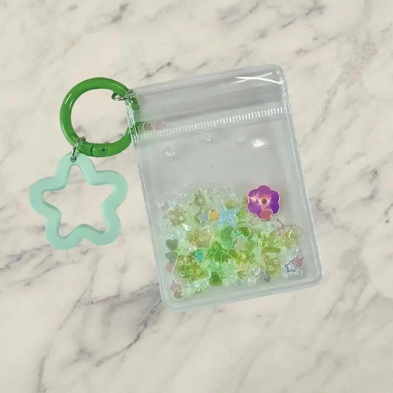Mini Cartoon Bag Charm Pendant – Glitter Keychain Ornament