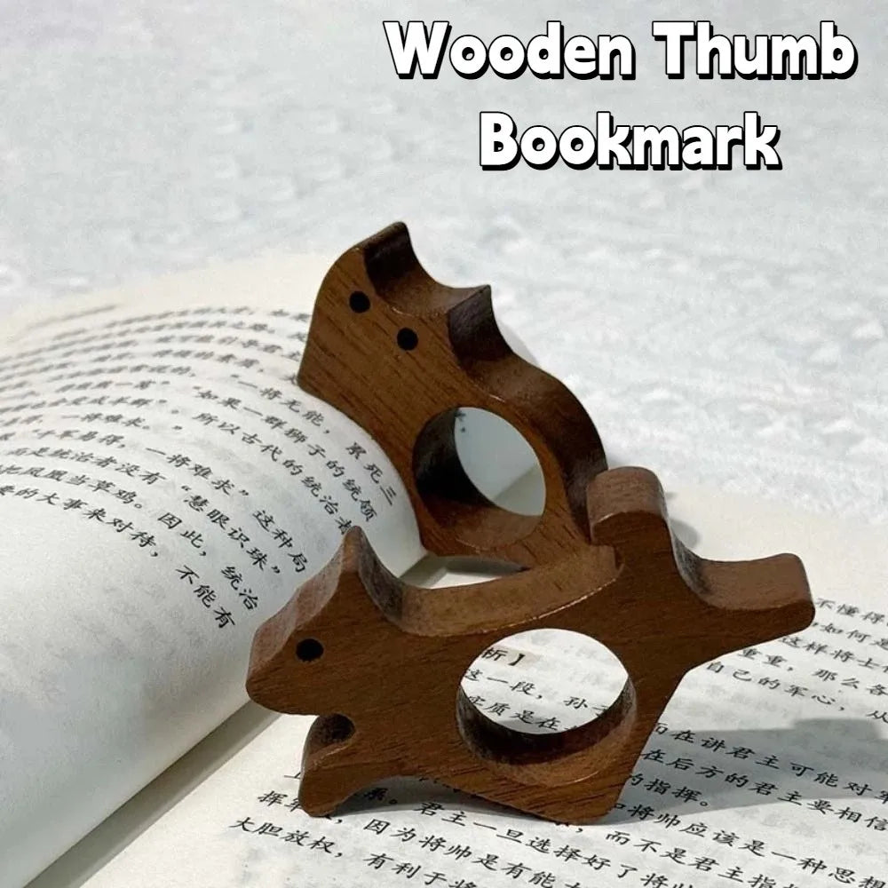 Anti-Slip Wooden Thumb Bookmark Cat Shape Pet Design Book Page Holder Dog Shape Handmade Reading Thumb Tools School Supplies Peaceful Pleasures Health and Wellness