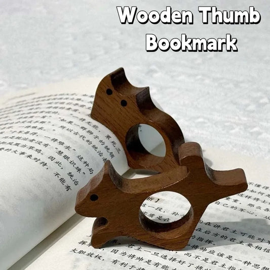 Anti-Slip Wooden Thumb Bookmark Cat Shape Pet Design Book Page Holder Dog Shape Handmade Reading Thumb Tools School Supplies Peaceful Pleasures Health and Wellness