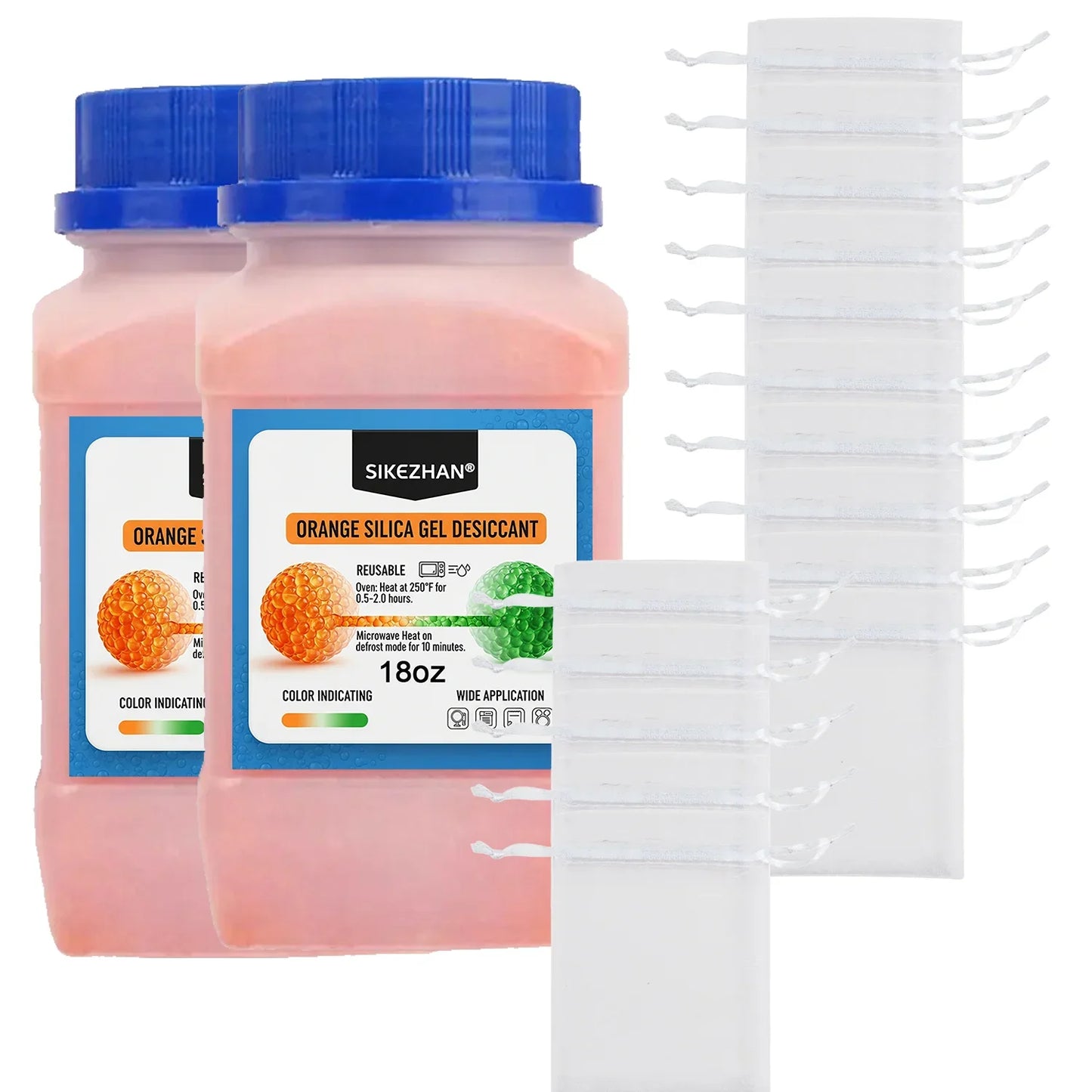 Orange Silica Gel Desiccant Beads 3–5mm | Reusable Moisture Absorber