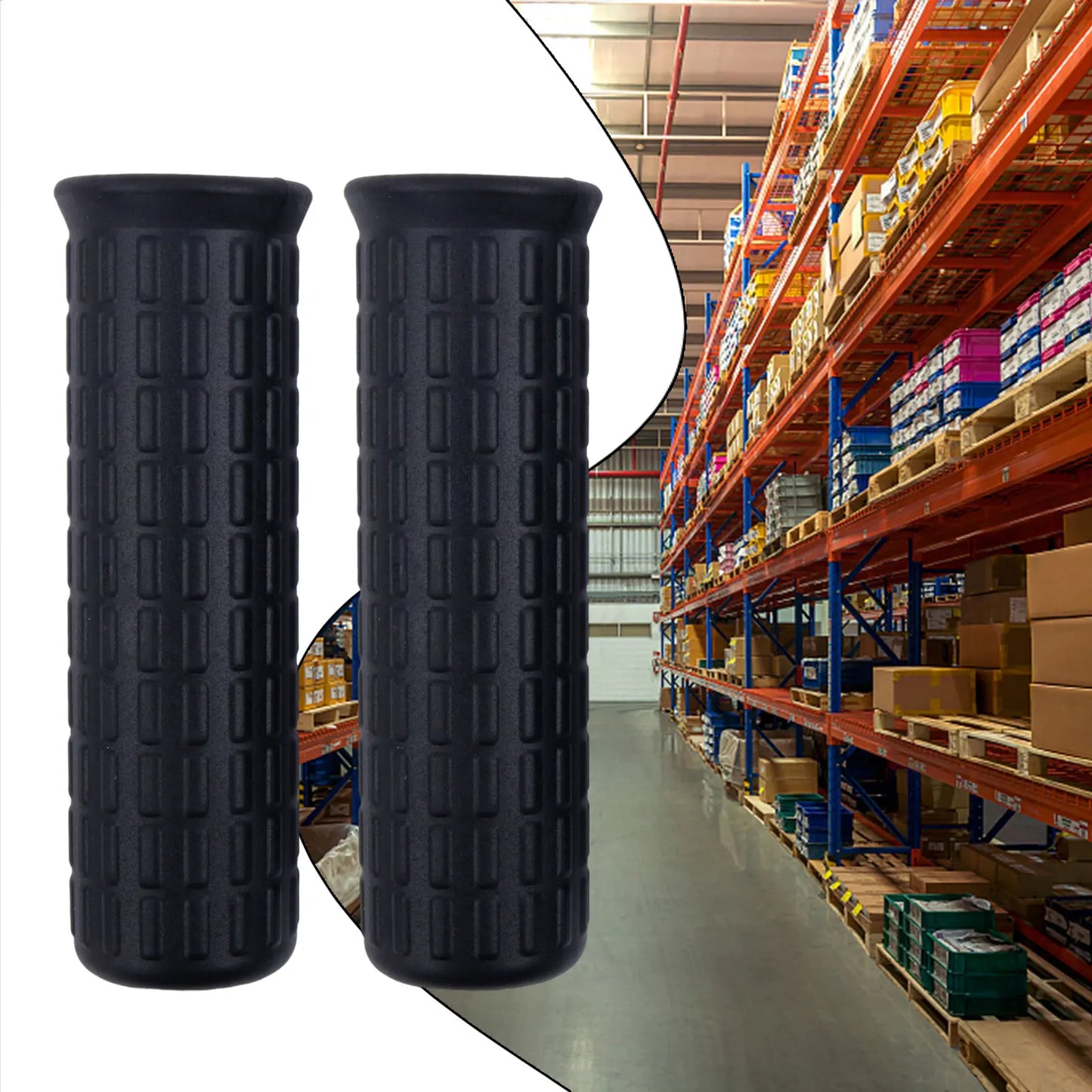 Rubber Wheelbarrow Handle Grips Black Non-slip Replacement Covers