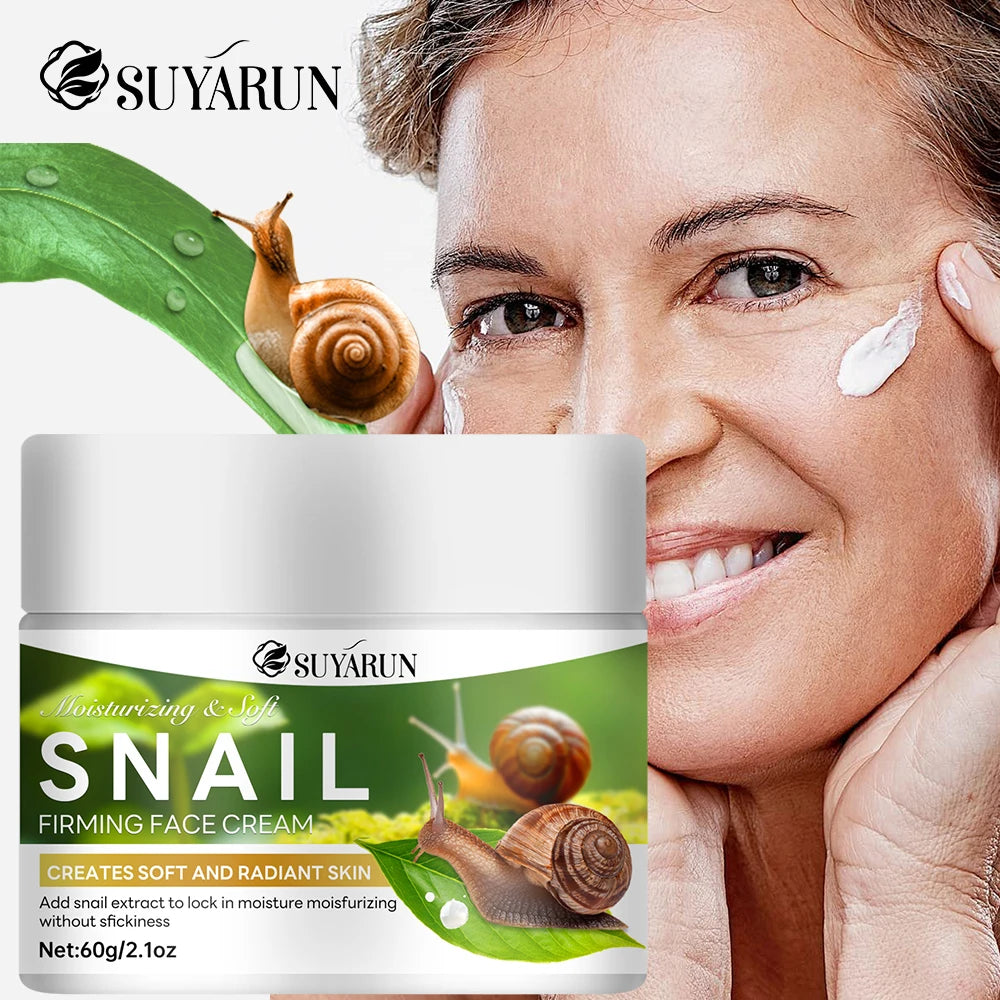 SUYARUN Snail Repair Cream with Aloe Vera & Plant Squalane, Anti-Aging Lifting Moisturizer, For All Skin Types. Peaceful Pleasures Health and Wellness