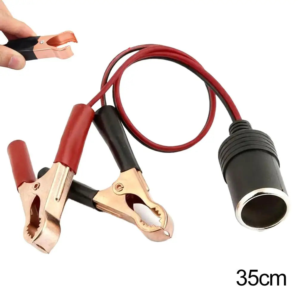 12V Battery Clip to Cigarette Lighter Socket Adapter | Pure Copper