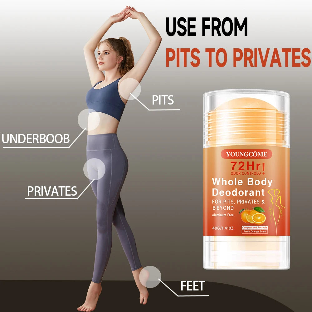 72 Hours Whole Body Deodorant Stick Anti Sweating Keep Drying Lasting Fragrance Remove Armpit Odor Underarm Refresh Sticks Peaceful Pleasures Health and Wellness