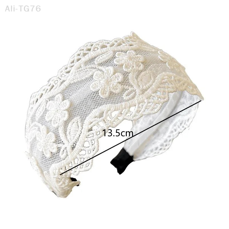 White Lace Headband for Women & Kids | Elegant Hair Hoop