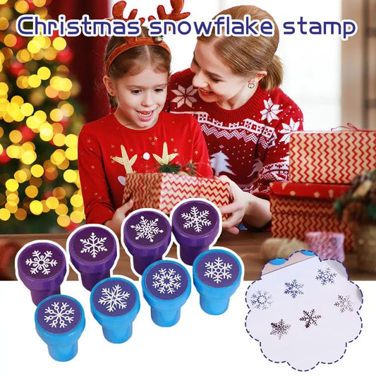 Christmas Snowflake Cartoon Stamp - High Beauty Safe Plastic Kids Toy Festive Companion Gift Cute Pattern Small Stamp Peaceful Pleasures Health and Wellness