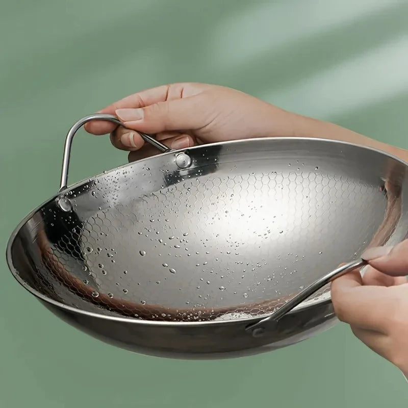 29cm Honeycomb Non-Stick Stainless Steel Skillet with Handle