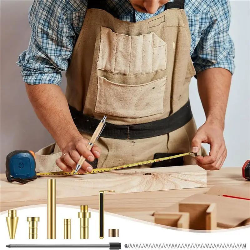 12-Piece 8mm Wood Turning Retractable Click Pen Kit with Refills