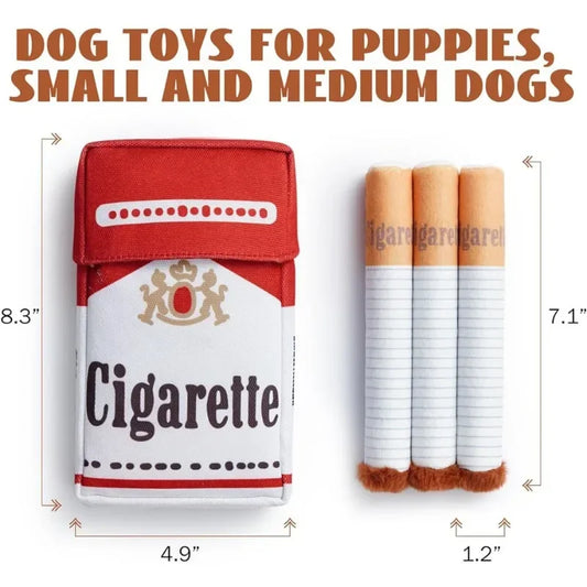 Squeaky Plush Dog Toy | Cigarette Box for Chewers & Puppies Squeaky Dog Toy Peaceful Pleasures Health and Wellness