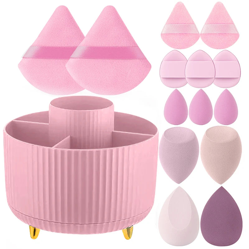 360° Rotating Makeup Organizer | 5-Slot Cosmetic Brush Holder