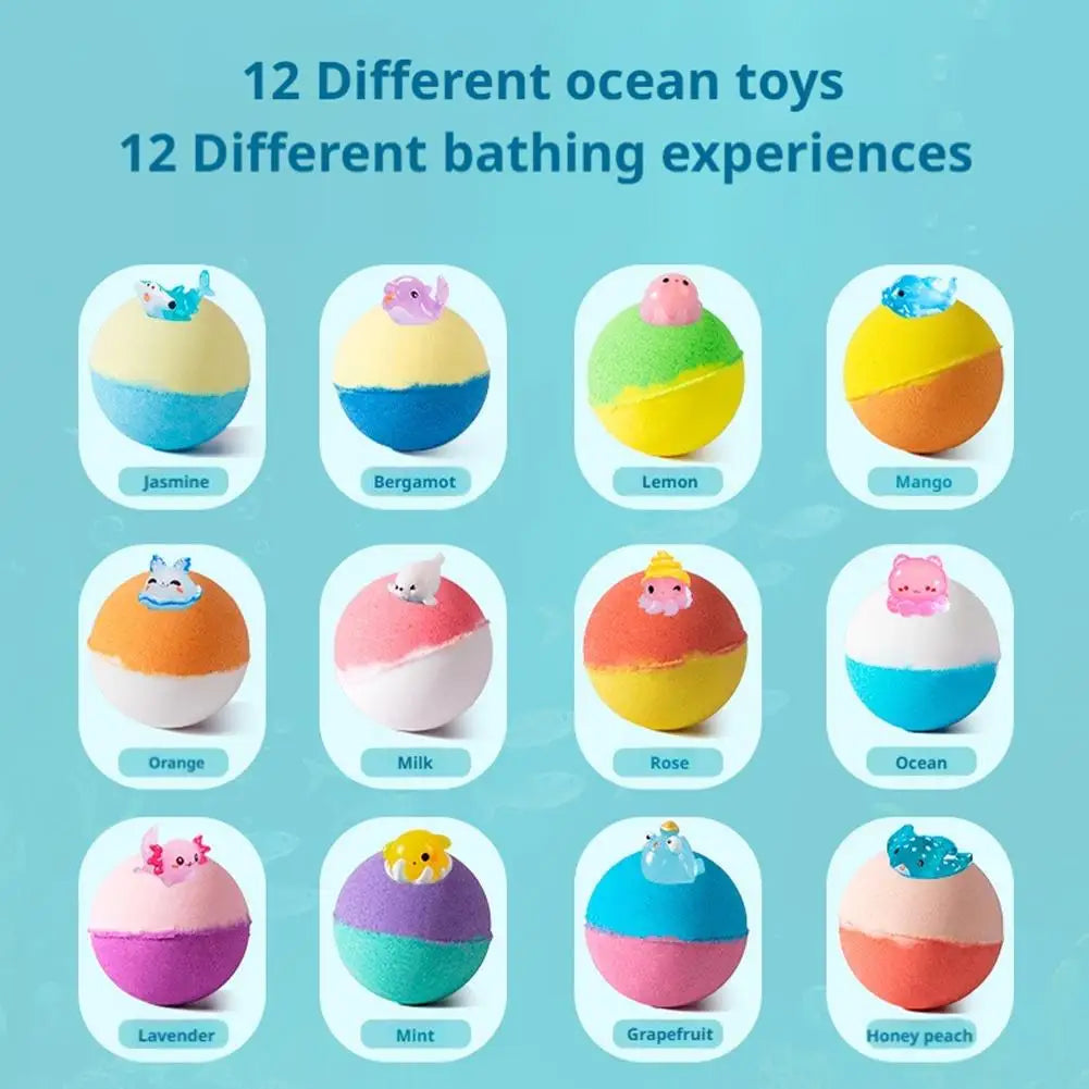 12-Piece Luxury Bath Bomb Set | Flowers, Essential Oils & Toys