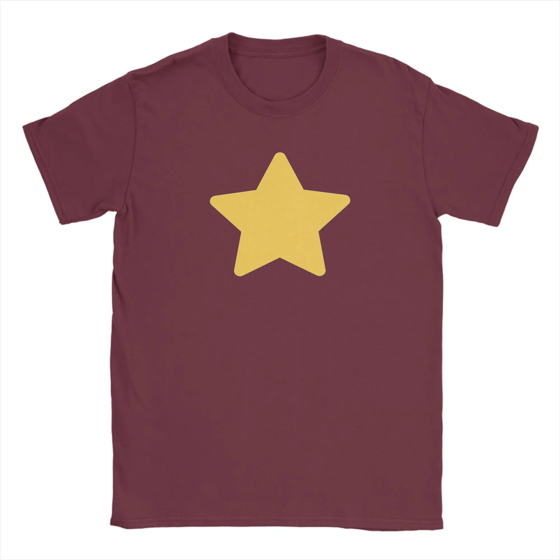 Stevens Universes Men's T Shirt Cartoon Novelty Tees Short Sleeve Crew Neck T-Shirts Pure Cotton Gift Idea Clothes Peaceful Pleasures Health and Wellness Burgundy XL
