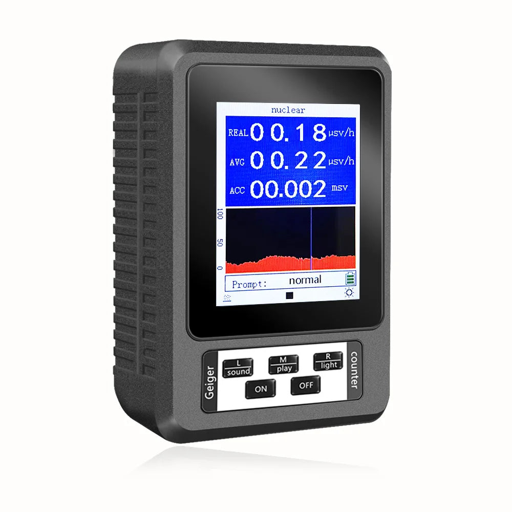 XR-1 Portable Geiger Counter Nuclear Radiation Detector Personal Dosimeter Marble Tester X-Ray Radiation Dosimeter Peaceful Pleasures Health and Wellness black
