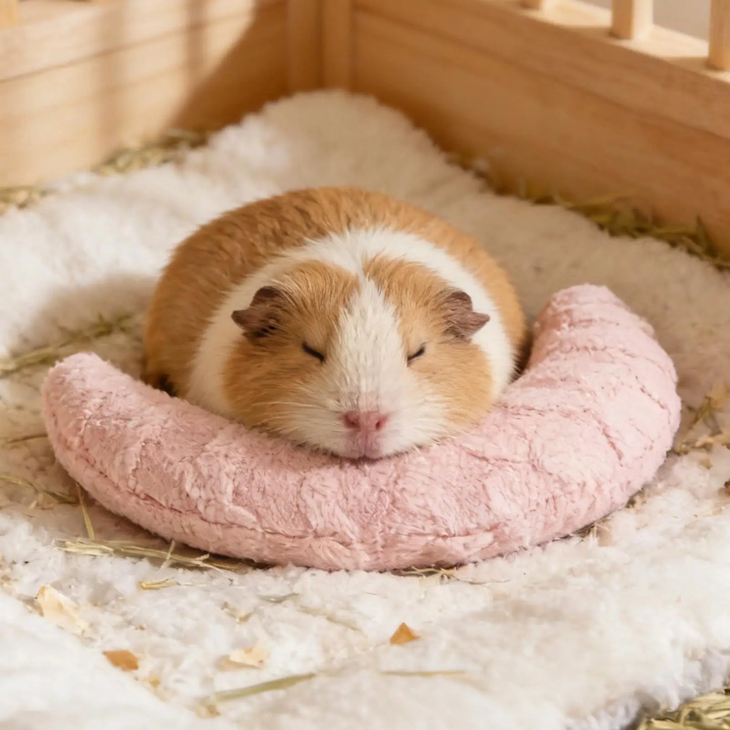 Moon Shape Plush Pet Pillow for Hamsters, Bunnies & Small Animals