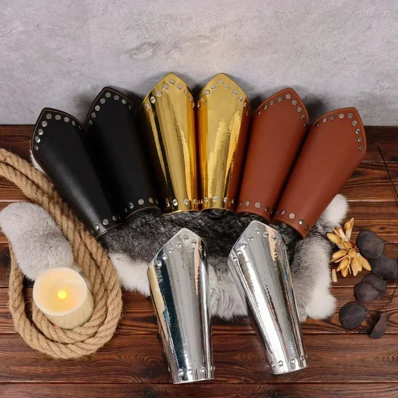 Viking Cosplay Medieval Steampunk Rock Wristband Pair Gloves Retro