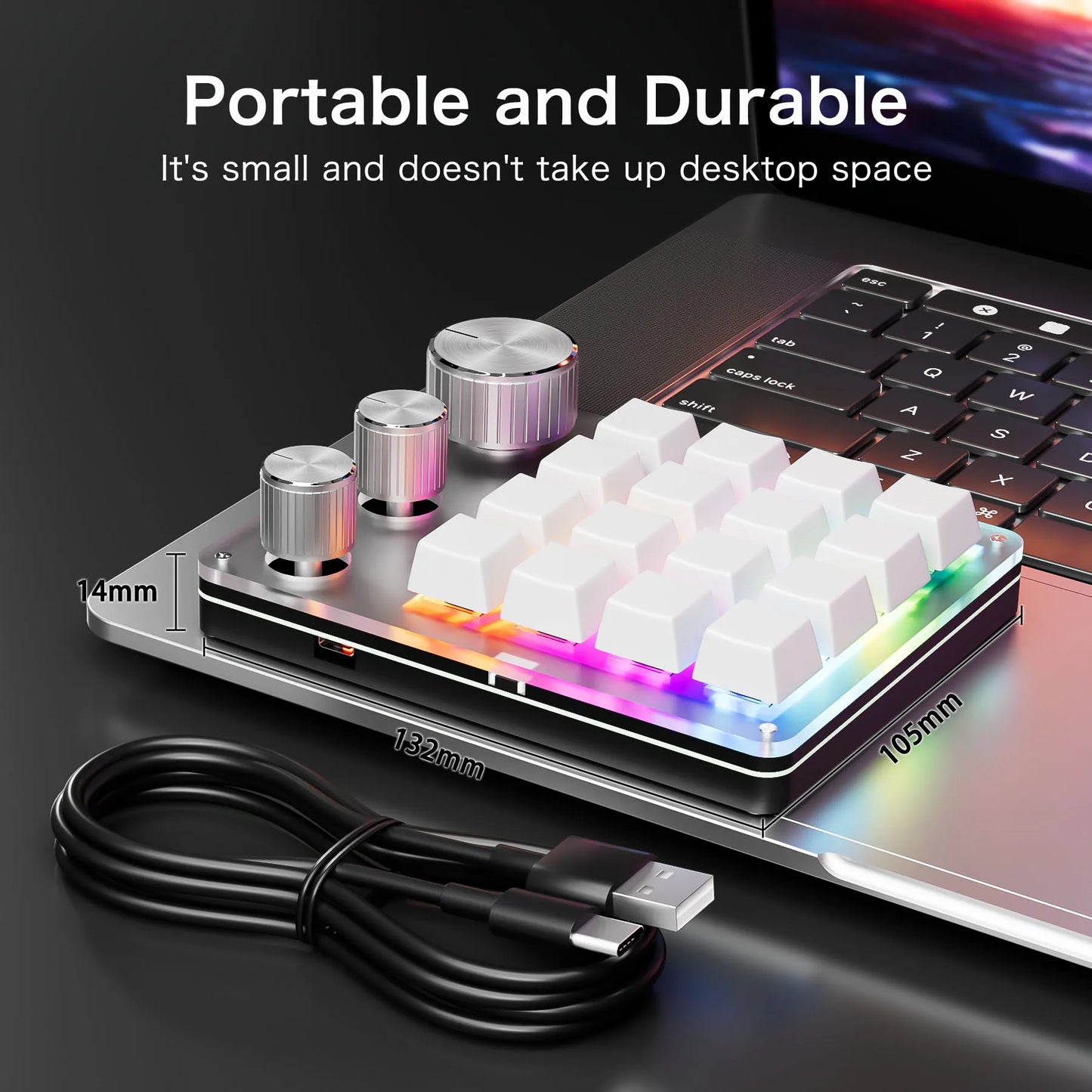 16 Keys 3 Knobs Mechanical Gaming Keyboard USB Wired Bluetooth/ Wireless Programming Macro Mini Keyboard Custom Hot-swap Keypad Peaceful Pleasures Health and Wellness
