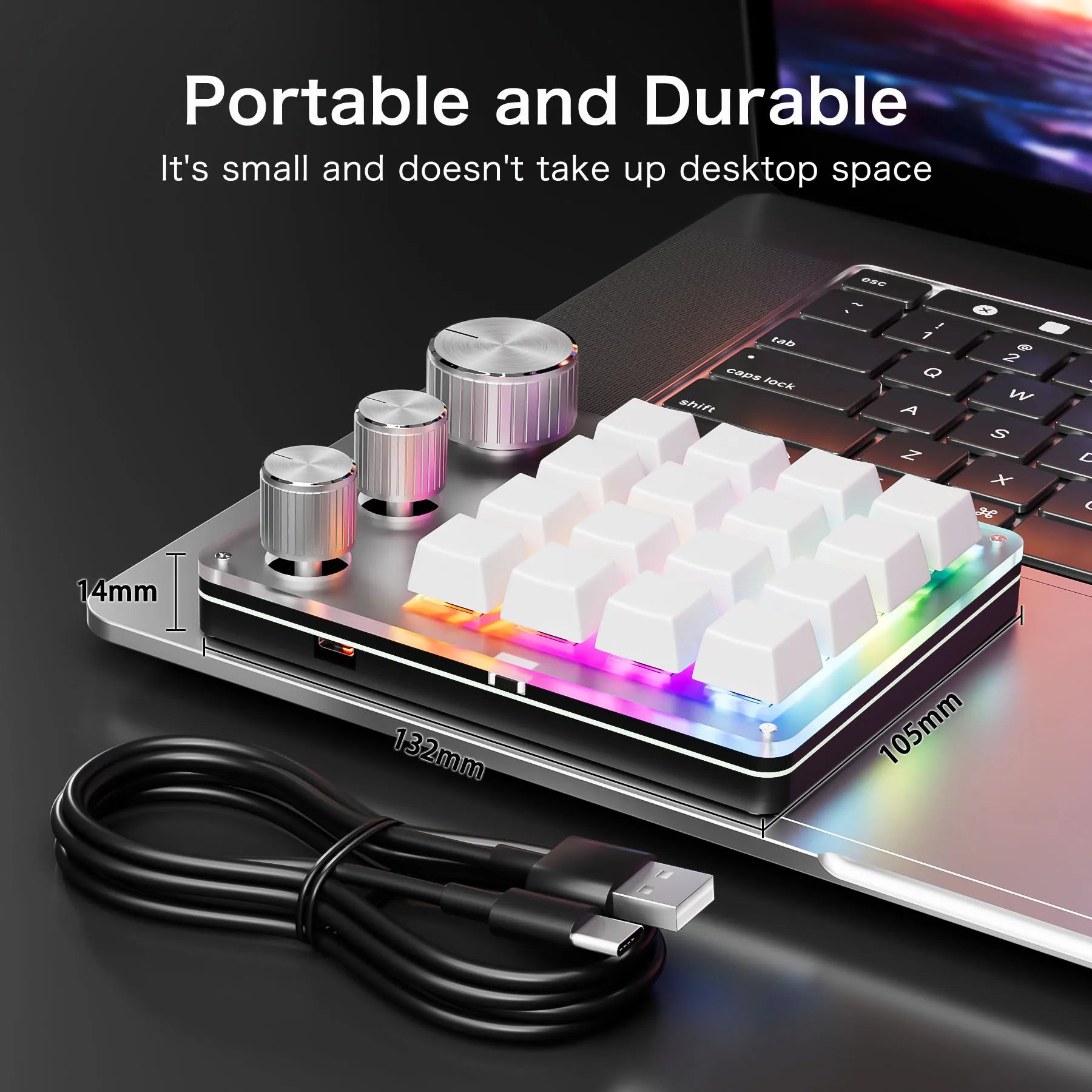 16 Keys 3 Knobs Mechanical Gaming Keyboard USB Wired Bluetooth/ Wireless Programming Macro Mini Keyboard Custom Hot-swap Keypad Peaceful Pleasures Health and Wellness