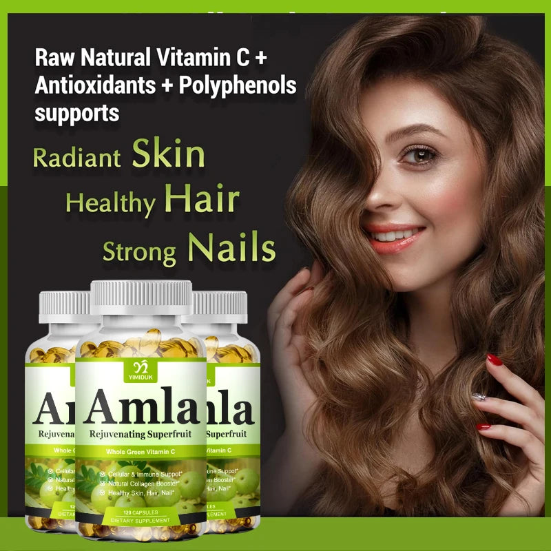 Organic Amla Capsules, Support Collagen, Fights Free Radicals & Daily Wellness, Antioxidant Power for Immunity & Skin Health Peaceful Pleasures Health and Wellness