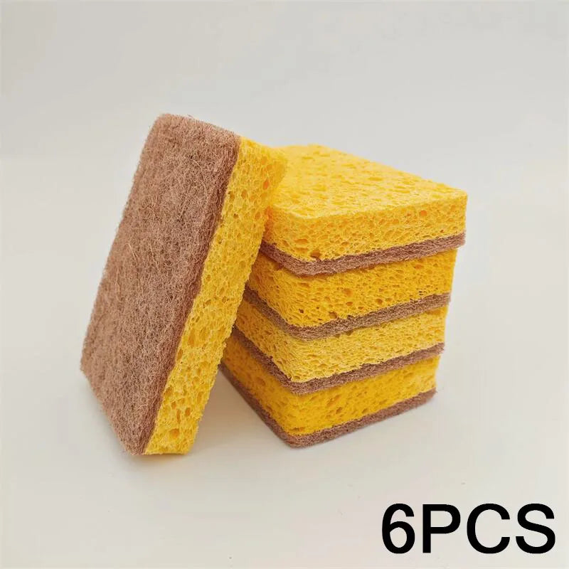 6-Pack Kitchen Sponge Scrubber Set – Oil-Resistant Cleaning