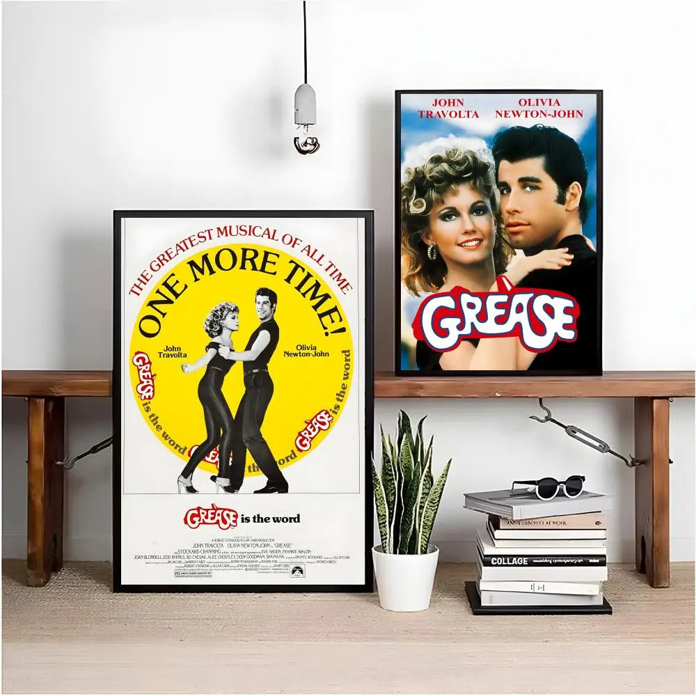 Grease Vintage Movie Poster – Self-Adhesive Waterproof Wall Art Movie Wall Poster Peaceful Pleasures Health and Wellness