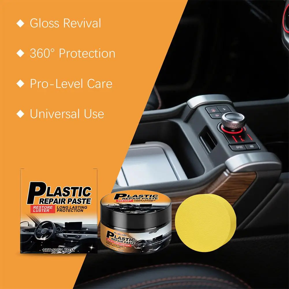 Plastic Repair Paste Restore Luster Lasting Protection Car Interior Plastic Refurbishment Cream Wheel Wear Rust Cleaning Care Peaceful Pleasures Health and Wellness