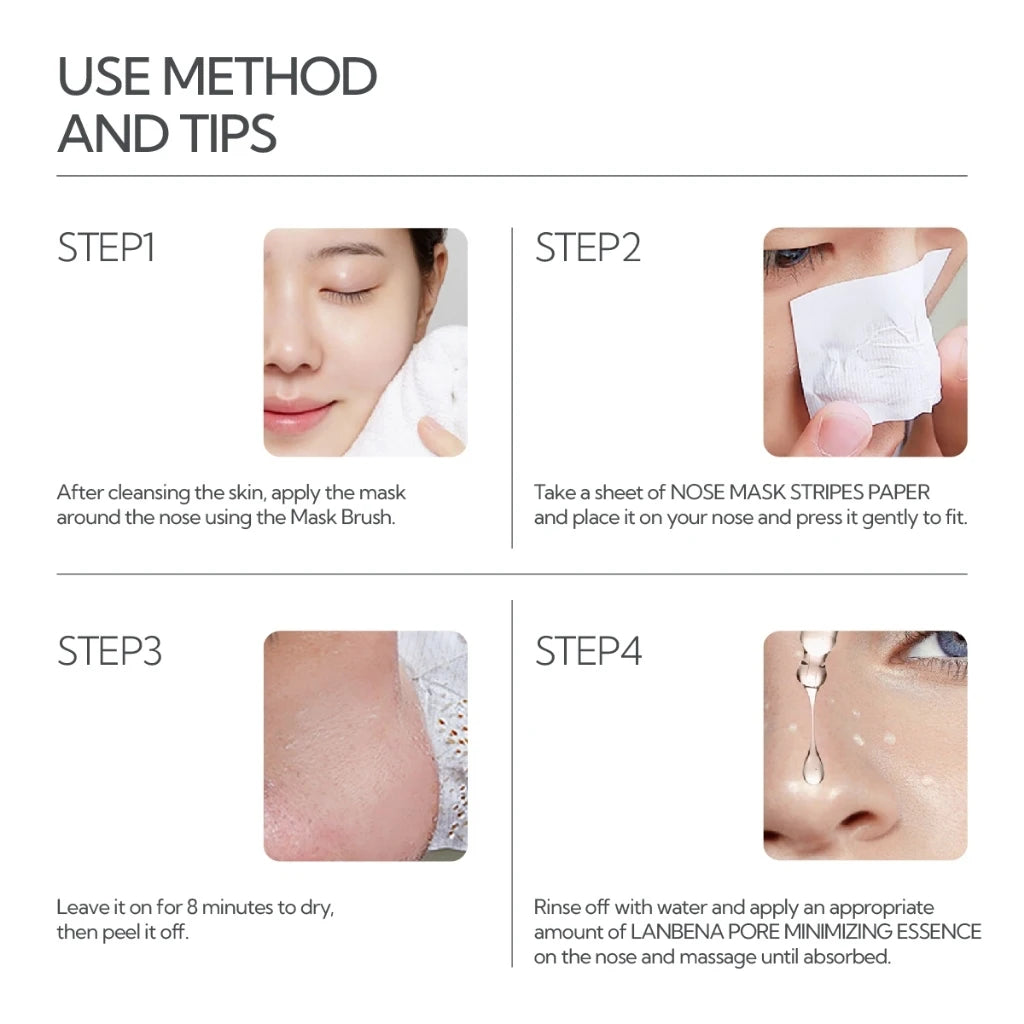 LANBENA Blackhead Removing Nose Strips and Pore Minimizing Serum Set Nose Mask Peaceful Pleasures Health and Wellness
