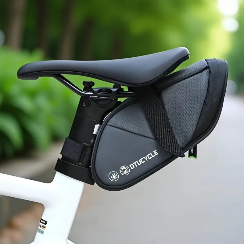 Large Capacity Bike Saddle Bag | Road & MTB Seat Post Bag Bike Saddle Bag Peaceful Pleasures Health and Wellness grey