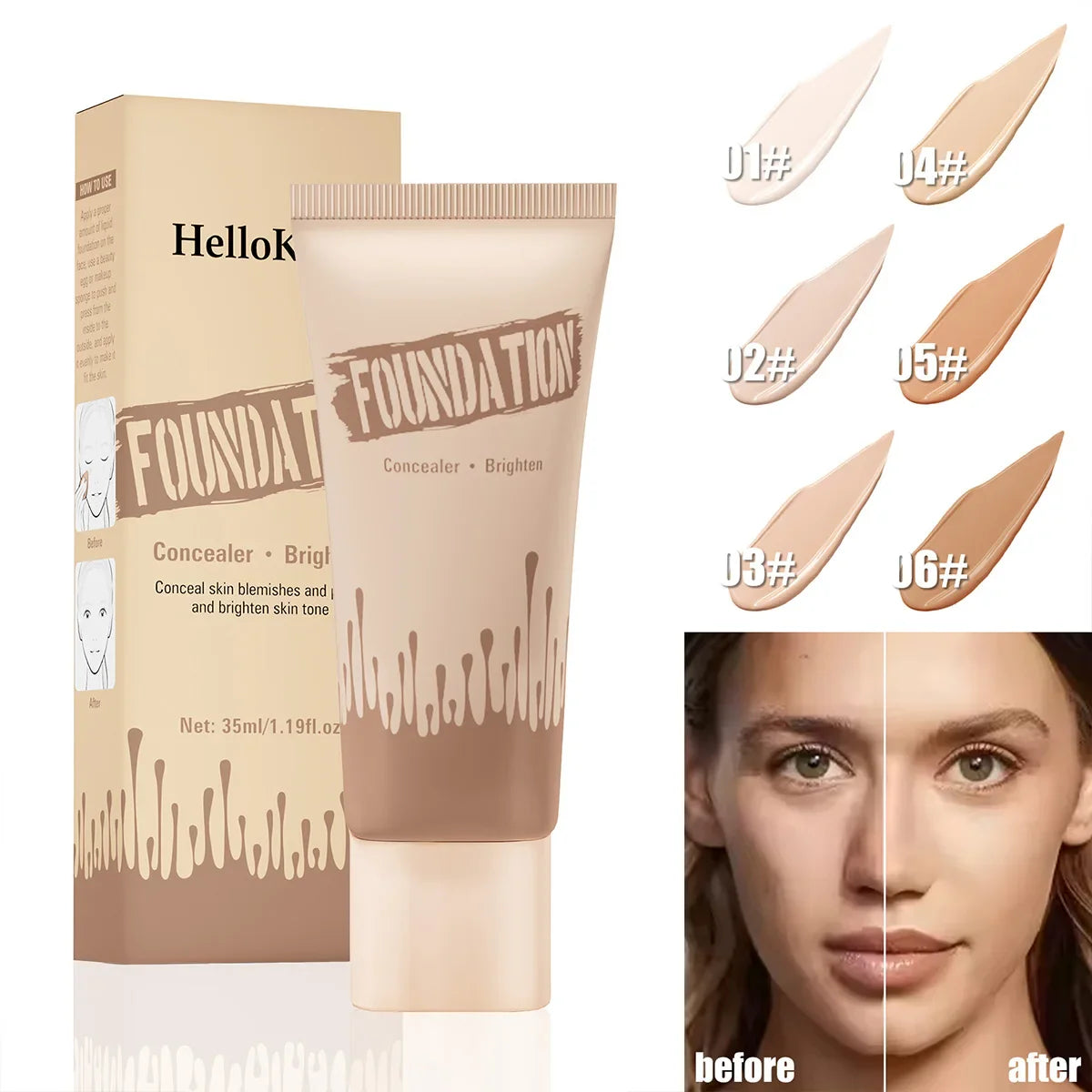 Hello Kiss Full Coverage Matte Liquid Foundation – Oil Control
