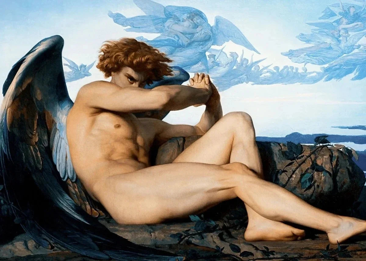 The Creation of Adam By Michelangelo Fallen Angel Posters Canvas Painting And Prints Wall Art HD Pictures Living Room Home De Peaceful Pleasures Health and Wellness YELLOW 30x40cm Unframed